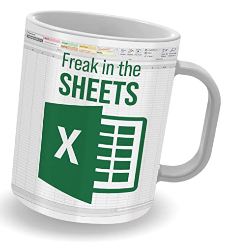 LPVLUX Freak In The Sheets Mug, Funny Spreadsheet Mug Great Gifts For Coworkers, Accounting, Boss, Friend Gifts Christmas, Birthday, New Year Day, Shortcut Mug