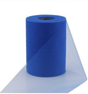 asibt 6 inch x 100 yards tulle roll spool fabric table runner chair sash bow tutu skirt sewing crafting fabric wedding party gift ribbon (royal blue)