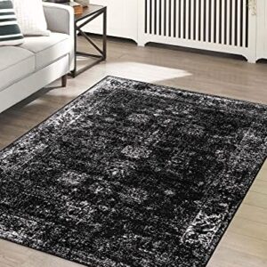 Unique Loom Sofia Collection Area Rug - Casino (5' 1" x 8' Rectangle, Black/ Ivory)