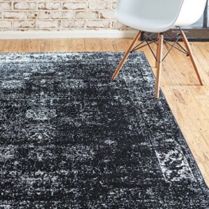 Unique Loom Sofia Collection Area Rug - Casino (5' 1" x 8' Rectangle, Black/ Ivory)