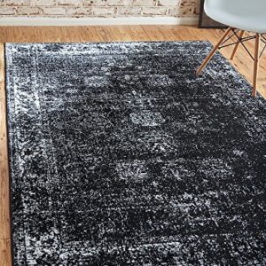 Unique Loom Sofia Collection Area Rug - Casino (5' 1" x 8' Rectangle, Black/ Ivory)