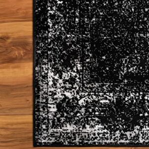 Unique Loom Sofia Collection Area Rug - Casino (5' 1" x 8' Rectangle, Black/ Ivory)