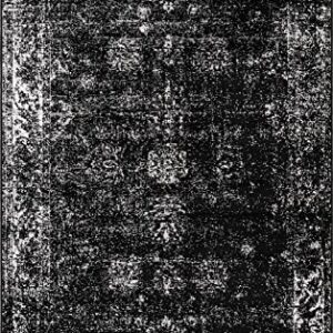 Unique Loom Sofia Collection Area Rug - Casino (5' 1" x 8' Rectangle, Black/ Ivory)