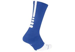 nike elite crew 1.5 basketball socks medium (men size 6-8, women 6-10) royal, white sx7035-463