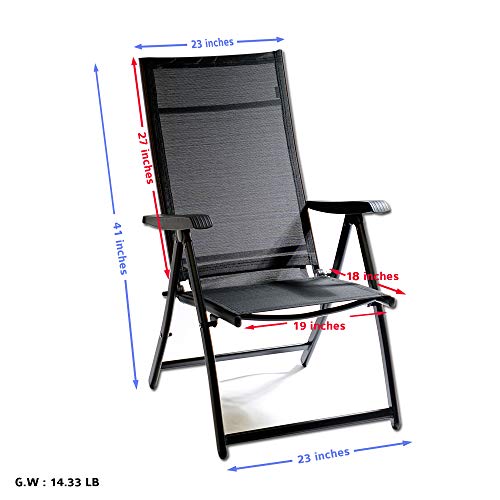 TechCare Heavy Duty Durable Adjustable Reclining Folding Chair Outdoor Indoor Garden Pool (1)