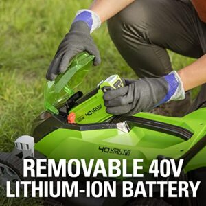 Greenworks 40V 14 Inch Cordless Lawn Mower, 4Ah Battery and Charger Included MO40B410