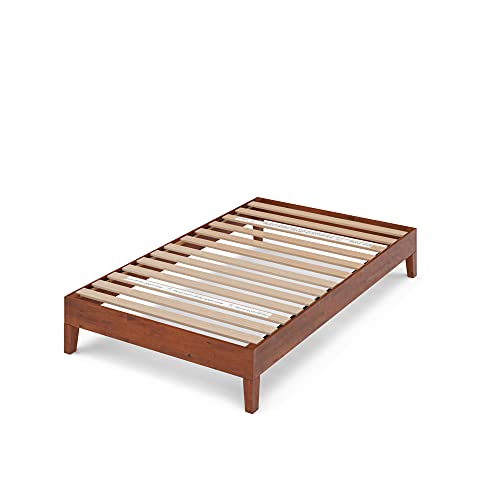 ZINUS Wen Deluxe Wood Platform Bed Frame / Solid Wood Foundation / Wood Slat Support / No Box Spring Needed / Easy Assembly, Twin