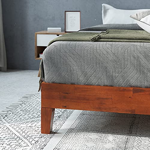 ZINUS Wen Deluxe Wood Platform Bed Frame / Solid Wood Foundation / Wood Slat Support / No Box Spring Needed / Easy Assembly, Twin