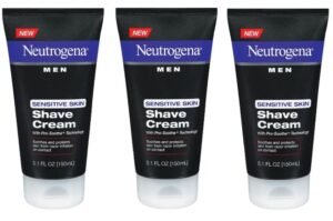 neutrogena men sensitive skin shave cream, 5.1 ounce (pack of 3)