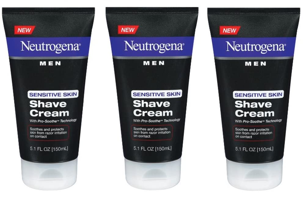 Neutrogena Men Sensitive Skin Shave Cream, 5.1 Ounce (Pack of 3)