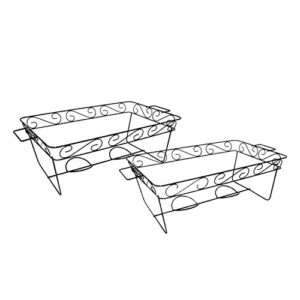 party essentials 2-count full size elegance chafing racks, black