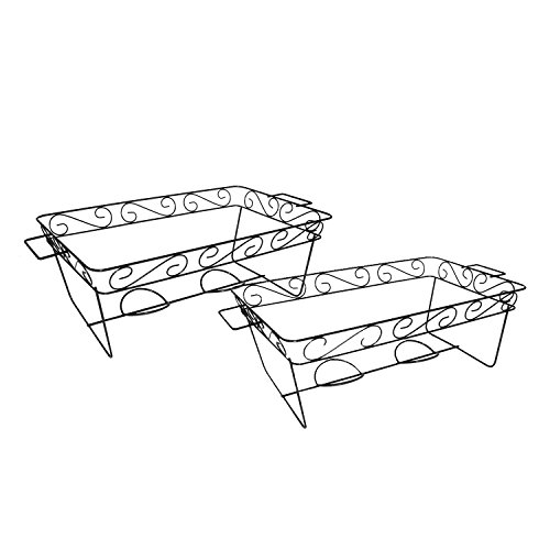 Party Essentials 2-Count Full Size Elegance Chafing Racks, Black