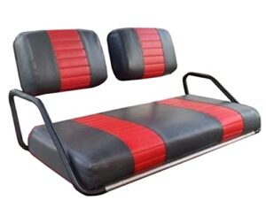club car pre 2000 "staple on" golf cart seat cover with matching rear facing seat cover (2 stripe)