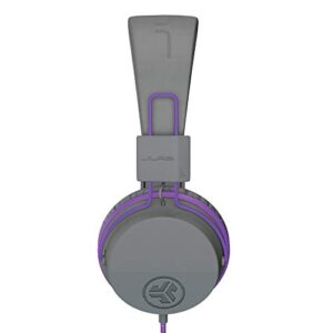 JLab JBuddies Studio On-Ear Kids Wired Headphones | Toddler Headphones | Kid Safe | Studio Volume Safe | Volume Limiter | Folding | Adjustable | Noise Isolation | with Mic (Graphite/Purple)