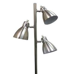 Simple Designs LF2007-BSN Metal 3 Light Tree Floor Lamp, Brushed Nickel