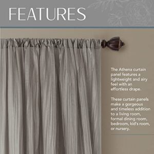 Elrene Home Fashions Athena Faux Crushed-Silk Window Curtain Panel and Valance Set, 52"x95" (2 Panels) & 1 Valance, Sterling
