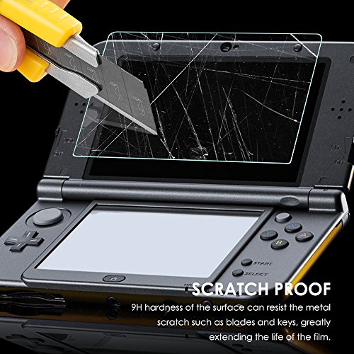 Protective Case Compatible New 3DS XL & Screen Protectors, AFUNTA 2 Pcs Tempered Glass for Top Screen & HD Clear PET Film for Bottom Screen, 1 Carrying EVA Case for Console