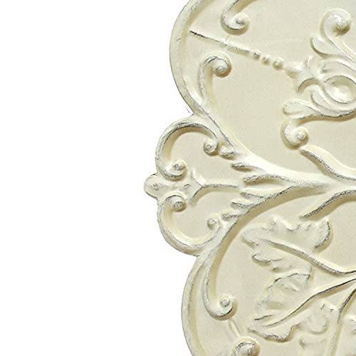 Stratton Home Decor -- Dropship, us home, SUHQX S03354 Stratton Home Decor Shabby White Medallion Wall Decor Shabby Medallion Wall Decor,White, 27.00" x 1.18"