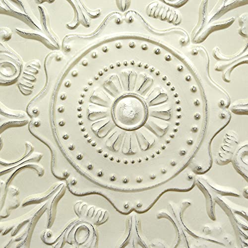 Stratton Home Decor -- Dropship, us home, SUHQX S03354 Stratton Home Decor Shabby White Medallion Wall Decor Shabby Medallion Wall Decor,White, 27.00" x 1.18"