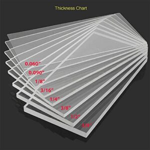 Clear Acrylic Plexiglass Sheet - 1/4" Thick Cast - 12" x 24"