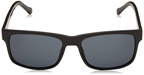 Fossil Men's FOS3061s Rectangular Sunglasses, Matte Black/Gray, 57 mm