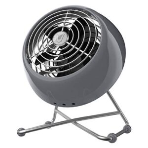 vornado vfan mini modern personal vintage air circulator fan, storm gray
