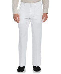 cubavera men's big and tall flat front linen blend dress pant (waist size 30 - 54 big & tall), bright white, 48w x 30l big tall