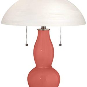 Color + Plus Modern Accent Table Lamp 21.5" High Coral Reef Glass Gourd Alabaster Dome Shade for Living Room Family Bedroom Bedside Nightstand