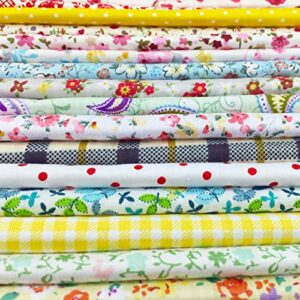 flic-flac 200pcs 4 x 4 inches (10cmx10cm) Cotton Craft Fabric Bundle Squares Patchwork Lint DIY Sewing Scrapbooking Quilting Dot Pattern Artcraft