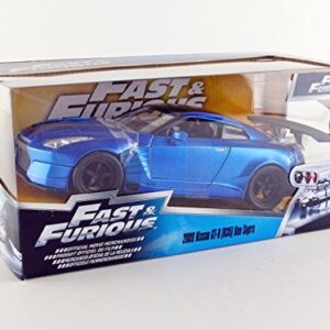 Jada Toys Fast & Furious 1:24 2009 Brian's Nissan GT-R R35 Ben Sopra Die-cast Car, Toys for Kids and Adults Blue