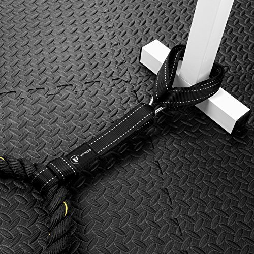 Eclipse Fitness Battle Rope Anchor Strap Kit | Heavy Duty Reinforced Nylon | Easy and Fast Setup | Stops Rope Damage | Stainless Steel Carabiner | Includes Exercise Guide