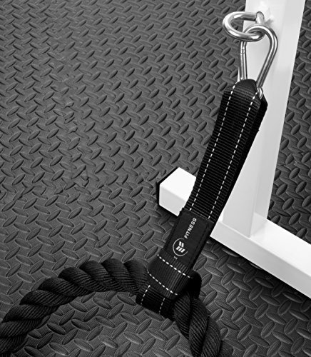 Eclipse Fitness Battle Rope Anchor Strap Kit | Heavy Duty Reinforced Nylon | Easy and Fast Setup | Stops Rope Damage | Stainless Steel Carabiner | Includes Exercise Guide