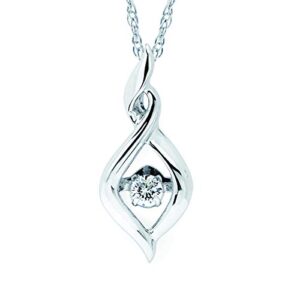 brilliance in motion .925 sterling silver infinity genuine diamond pendant with 18" rope chain (h-i color, i1-i2 clarity) - choice of 14k gold or white rhodium plating
