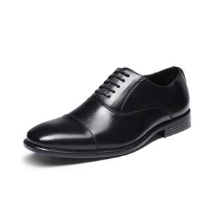 bruno marc mens dress shoes - formal classic cap toe lace-up oxfords shoes, black-6-13(dp-06)