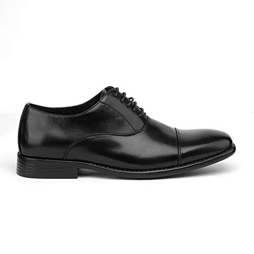 Bruno Marc Mens Dress Shoes - Formal Classic Cap Toe Lace-up Oxfords Shoes, Black-6-13(DP-06)