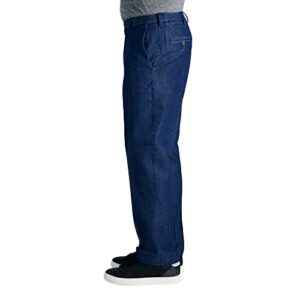 Haggar Men's Casual Classic Fit Denim Trouser Pant-Regular and Big & Tall Sizes, Medium Blue Cla, 34W x 29L
