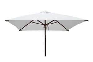 heininger 1235 destinationgear 6.5' square natural classic wood patio umbrella