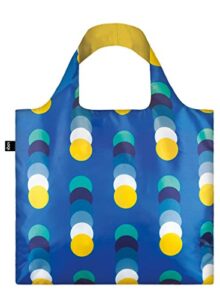 loqi geometric 2 circles reusable shopping bag, multicolor