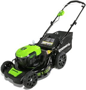 greenworks 40v 21" cordless brushless push mower, tool only
