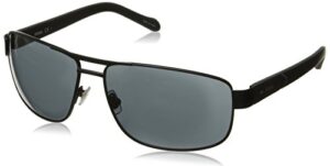 fossil men's fos3060s rectangular sunglasses, matte black/gray, 63 mm