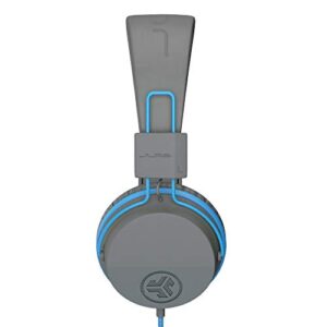 JLab JBuddies Studio On-Ear Kids Wired Headphones | Toddler Headphones | Kid Safe | Studio Volume Safe | Volume Limiter | Folding | Adjustable | Noise Isolation | with Mic (Graphite/Blue)