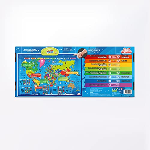 BEST LEARNING i-Poster My World Interactive Map - Educational Talking Toy for Children of Ages 5 to 12 Years Old - Perfect Geography Learning Game as a Gift for Kids Ages 8-12