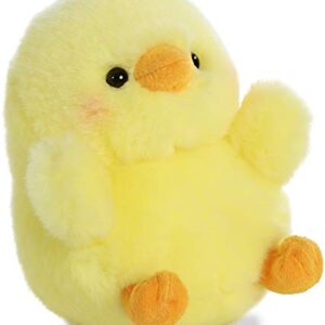 Aurora® Round Rolly Pet™ Chickadee Chick™ Stuffed Animal - Adorable Companions - On-The-Go Fun - Yellow 5 Inches