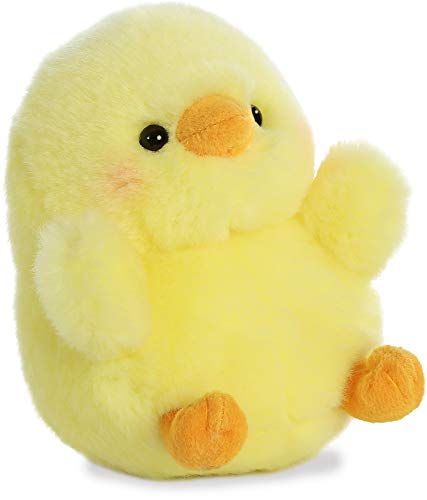 Aurora® Round Rolly Pet™ Chickadee Chick™ Stuffed Animal - Adorable Companions - On-The-Go Fun - Yellow 5 Inches