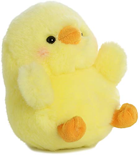 Aurora® Round Rolly Pet™ Chickadee Chick™ Stuffed Animal - Adorable Companions - On-The-Go Fun - Yellow 5 Inches