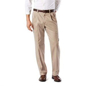 dockers men's classic fit easy khaki pants-pleated (standard and big & tall), timberwolf, 38w x 32l