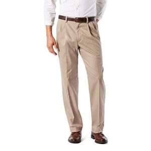 Dockers Men's Classic Fit Easy Khaki Pants-Pleated (Standard and Big & Tall), Timberwolf, 38W x 32L