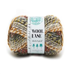 lion brand yarn wool-ease thick & quick yarn, soft and bulky yarn for knitting, crocheting, and crafting, 1 skein, coney island