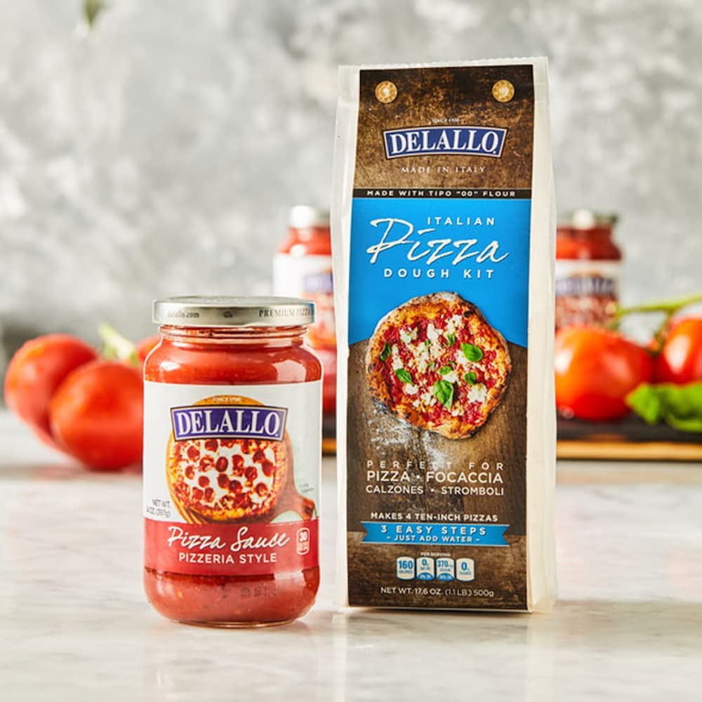 DeLallo Classic Pizzeria-Style Pizza Sauce, 14oz Jar, 4-Pack