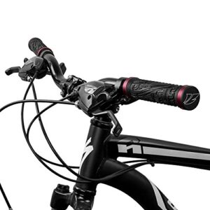 BV Bike Handlebar Grips, Double Lock-on Bicycle Grip Handle Bar End Holding Locking Grips, for MTB, BMX, Mountain, Downhill, Folding Bike (Red)